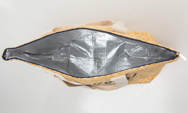 Funky Junque Women's Hello Beaches Beach Bag, Summer Tote Bag with Drink, Beach Please Large Straw Shoulder Bag - Image 2